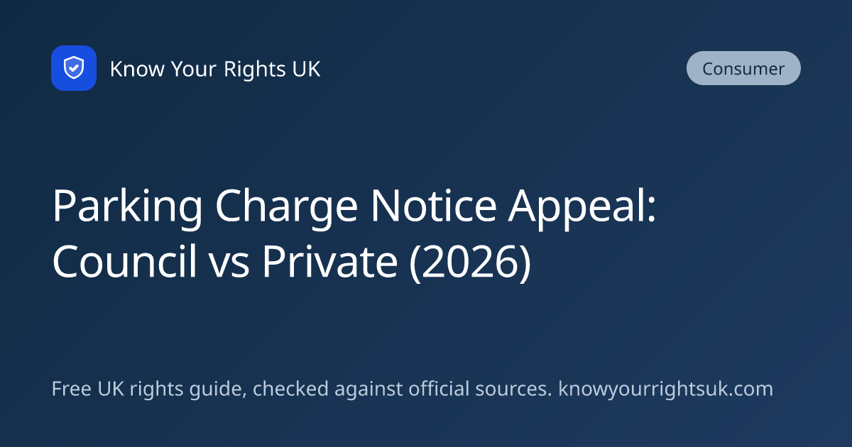 Parking Charge Notice Appeal: Council vs Private (2026)